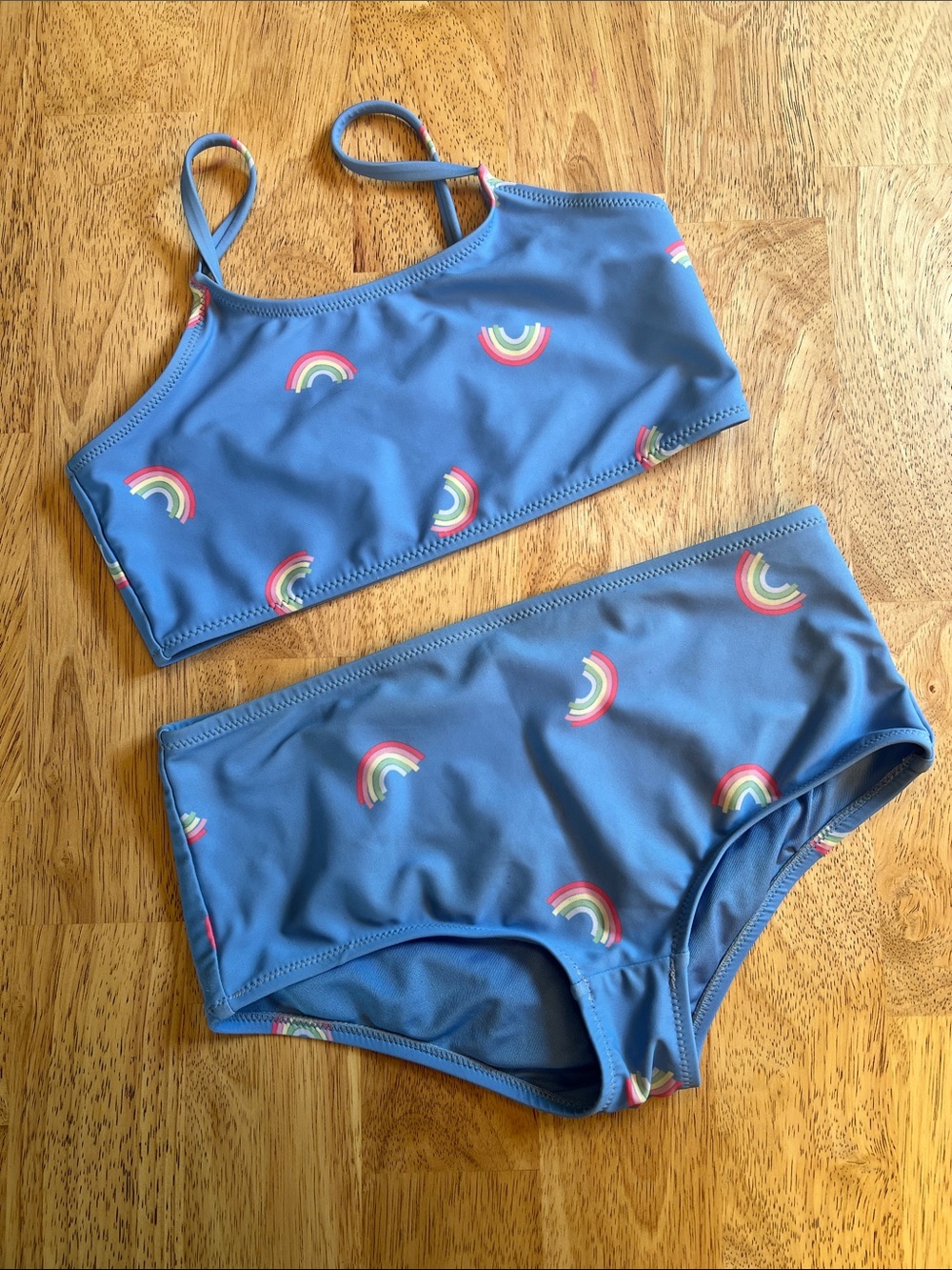 Gap Kids Pale Blue/Rainbow Girls Bikini Swimsuit size L